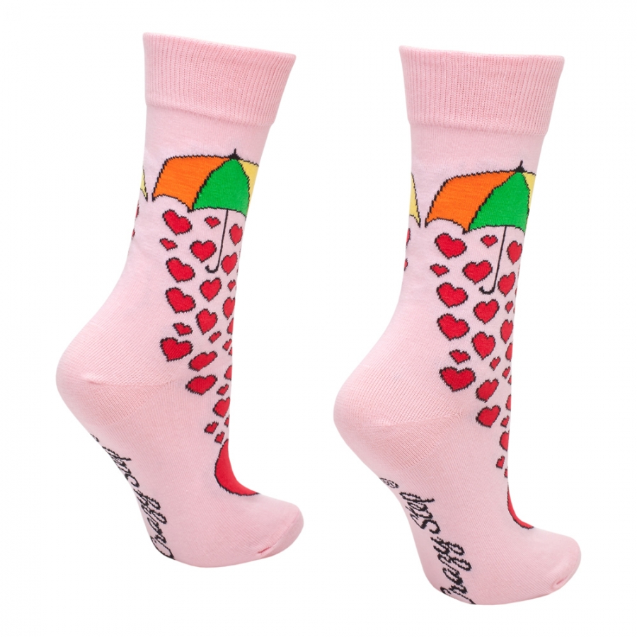 Ponožky lásky déšť růžové